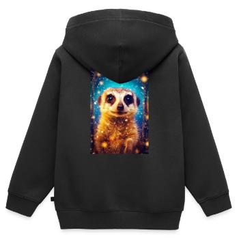 Erdmännchen Tier Erdmann Bottle - Kinder Premium Organic Zip Hoodie - Schwarz - Hinten - AI Model Kid Male (0cm)