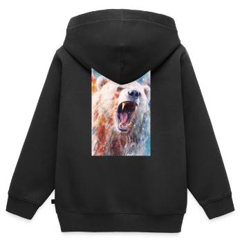Ours polaire Ours polaire Animal Pôle Nord Aquarelles - Sweat Premium à capuche zippé enfant bio - noir - Dos - AI Model Kid Male (0cm)