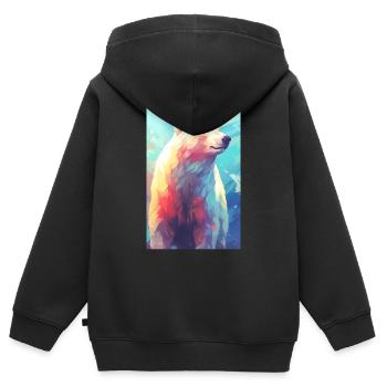 Ours polaire Ours polaire Animal Pôle Nord Glace - Sweat Premium à capuche zippé enfant bio - noir - Dos - AI Model Kid Male (0cm)
