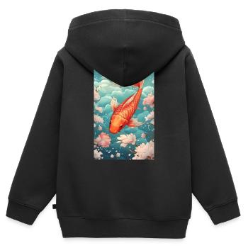 Koi Fish Carp Japan China Fish Animal - Kids Premium Organic Zip-up Hoodie - black - Back - AI Model Kid Male (0cm)
