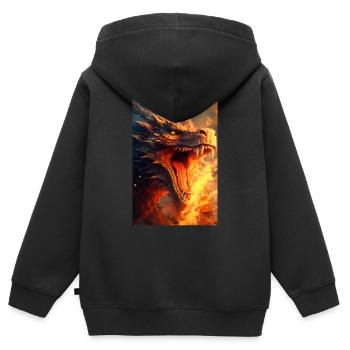 Drache Mystisch Drachen Fantasie Animal - Kinder Premium Organic Zip Hoodie - Schwarz - Hinten - AI Model Kid Male (0cm)