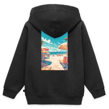 Holidays Beach Vacationers Vacation - Kids Premium Organic Zip-up Hoodie - black - Back - AI Model Kid Male (0cm)