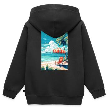 Holidays Beach Vacationers Sunny - Kids Premium Organic Zip-up Hoodie - black - Back - AI Model Kid Male (0cm)