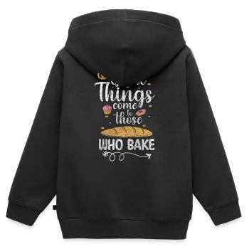 Bäcker Beruf Teig - Kinder Premium Organic Zip Hoodie - Schwarz - Hinten - AI Model Kid Male (0cm)