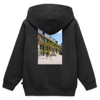 Rathaus Quedlinburg Sachsen-Anhalt - Kinder Premium Organic Zip Hoodie - Schwarz - Hinten - AI Model Kid Male (0cm)