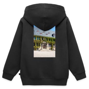 Rathaus Quedlinburg Sachsen-Anhalt Germ - Kinder Premium Organic Zip Hoodie - Schwarz - Hinten - AI Model Kid Male (0cm)
