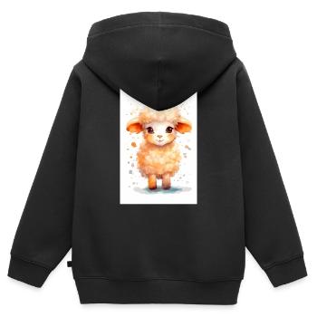 Sheep Sheep Farmer Lamb Farmer Cute - Kids Premium Organic Zip-up Hoodie - black - Back - AI Model Kid Male (0cm)
