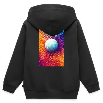 Golf Golf Golf Terrain de golf par Minigolf Sport - Sweat Premium à capuche zippé enfant bio - noir - Dos - AI Model Kid Male (0cm)