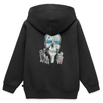 halloween grusel - Kinder Premium Organic Zip Hoodie - Schwarz - Hinten - AI Model Kid Male (0cm)
