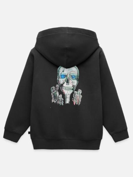 halloween grusel - Kinder Premium Organic Zip Hoodie - Schwarz