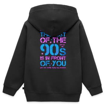 90er 90s Neunziger Jahre best of 90s - Kinder Premium Organic Zip Hoodie - Schwarz - Hinten - AI Model Kid Male (0cm)