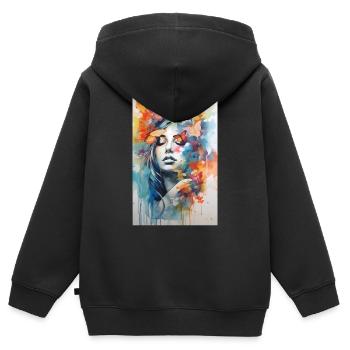 Schmetterling Monarchfalter Bunt Schmetterlinge - Kinder Premium Organic Zip Hoodie - Schwarz - Hinten - AI Model Kid Male (0cm)