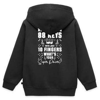 Musiker Komponist Klassik Musikschule - Kinder Premium Organic Zip Hoodie - Schwarz - Hinten - AI Model Kid Male (0cm)