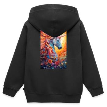 Unicorn Unicorns Fairy Tale Magical Colorful - Kids Premium Organic Zip-up Hoodie - black - Back - AI Model Kid Male (0cm)