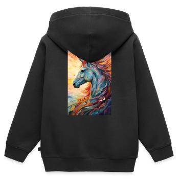Unicorn Unicorns Fairy Tale Magic Color - Kids Premium Organic Zip-up Hoodie - black - Back - AI Model Kid Male (0cm)