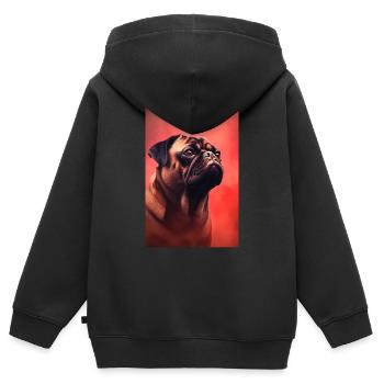 Mops Möpse Hund Dog - Kinder Premium Organic Zip Hoodie - Schwarz - Hinten - AI Model Kid Male (0cm)