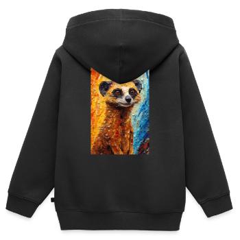 Erdmännchen Tier Erdmann Colorful - Kinder Premium Organic Zip Hoodie - Schwarz - Hinten - AI Model Kid Male (0cm)