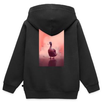 Duck Duck Bird Animal Quack Animal - Kids Premium Organic Zip-up Hoodie - black - Back - AI Model Kid Male (0cm)