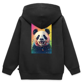 Panda Ours Panda Animal Pandas Coloré - Sweat Premium à capuche zippé enfant bio - noir - Dos - AI Model Kid Male (0cm)