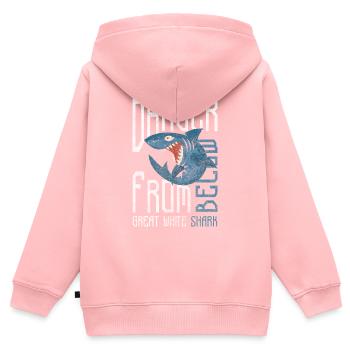 Shark Animal Diver Predator - Kids Premium Organic Zip-up Hoodie - rose - Back - AI Model Kid Female (0cm)