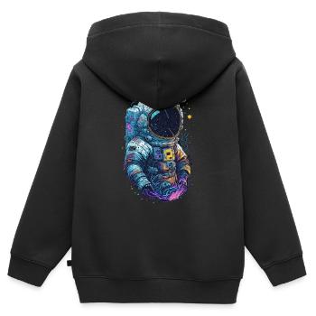 Astronaut - Kinder Premium Organic Zip Hoodie - Schwarz - Hinten - AI Model Kid Male (0cm)