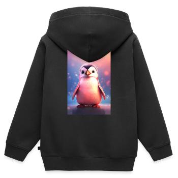 Pinguin Pinguine Tier - Kinder Premium Organic Zip Hoodie - Schwarz - Hinten - AI Model Kid Male (0cm)