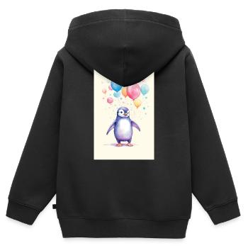 Pinguin Pinguine Tier - Kinder Premium Organic Zip Hoodie - Schwarz - Hinten - AI Model Kid Male (0cm)