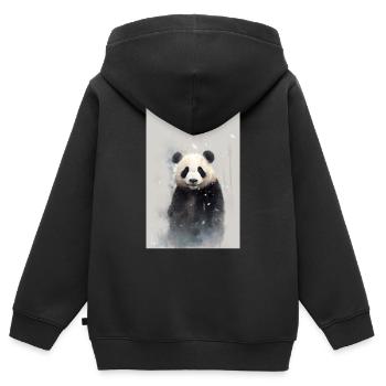 Panda Bear Panda Animal Pandas - Kids Premium Organic Zip-up Hoodie - black - Back - AI Model Kid Male (0cm)