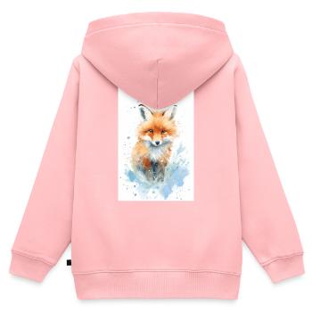 Fuchs Füchse Tier - Kinder Premium Organic Zip Hoodie - Rosa - Hinten - AI Model Kid Female (0cm)