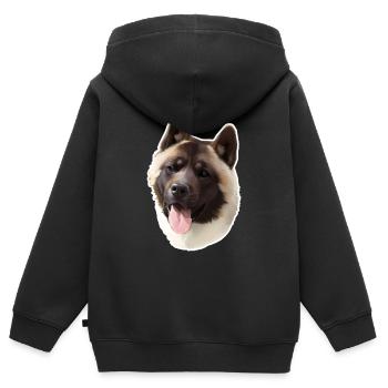 Akita - Kinder Premium Organic Zip Hoodie - Schwarz - Hinten - AI Model Kid Male (0cm)