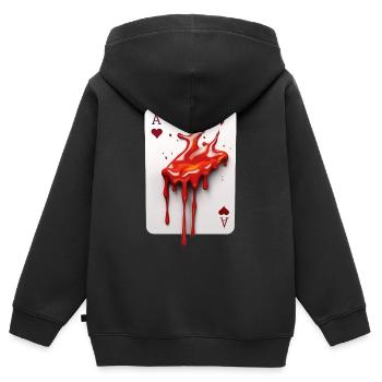 Blutige Pokerkarte - Kinder Premium Organic Zip Hoodie - Schwarz - Hinten - AI Model Kid Male (0cm)
