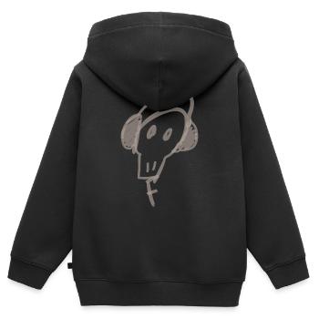 Totenkopf-Musik - Kinder Premium Organic Zip Hoodie - Schwarz - Hinten - AI Model Kid Male (0cm)