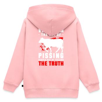 Vegan Vegetarier Gesund Fleischlos - Kinder Premium Organic Zip Hoodie - Rosa - Hinten - AI Model Kid Female (0cm)