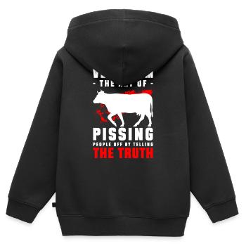 Vegan Vegetarier Gesund Fleischlos - Kinder Premium Organic Zip Hoodie - Schwarz - Hinten - AI Model Kid Male (0cm)