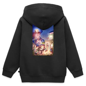 Orientalische Magie - Kinder Premium Organic Zip Hoodie - Schwarz - Hinten - AI Model Kid Male (0cm)