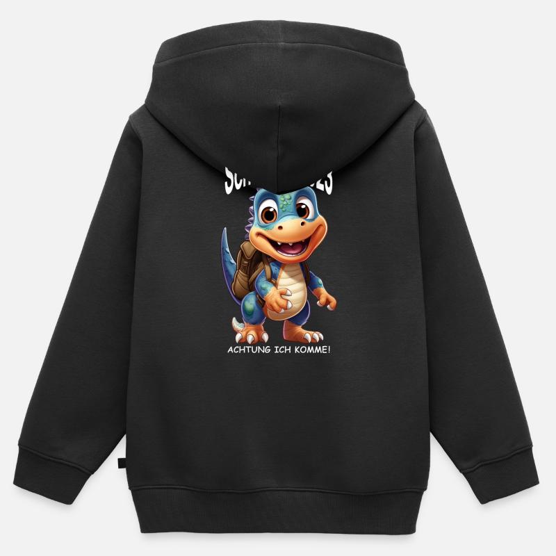 Schulstart 2023 - Kinder Premium Organic Zip Hoodie - Schwarz