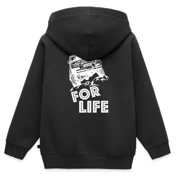 4x4 For Life - Kids Premium Organic Zip-up Hoodie - black - Back - AI Model Kid Male (0cm)