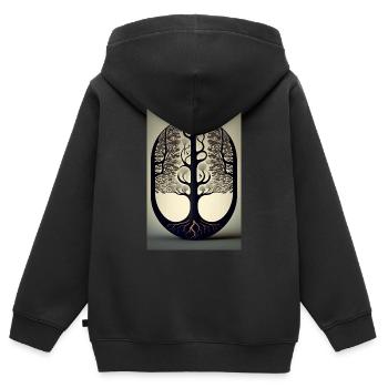 Forest view - Kids Premium Organic Zip-up Hoodie - black - Back - AI Model Kid Male (0cm)