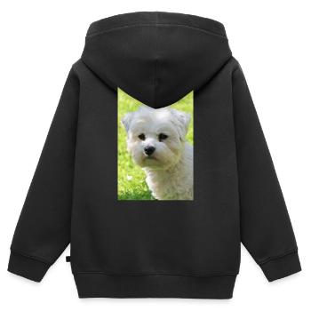 Malteser - Kinder Premium Organic Zip Hoodie - Schwarz - Hinten - AI Model Kid Male (0cm)