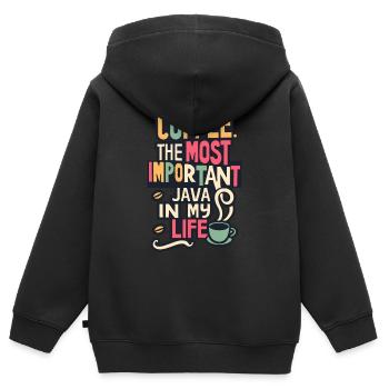 Coffee. The Most Important Java in My Life - Kinder Premium Organic Zip Hoodie - Schwarz - Hinten - AI Model Kid Male (0cm)