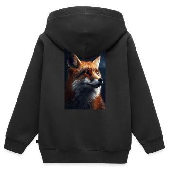 Fuchs Füchse Tier Cool - Kinder Premium Organic Zip Hoodie - Schwarz - Hinten - AI Model Kid Male (0cm)