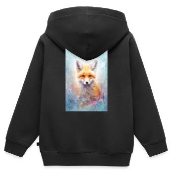 Fox Foxes Animal Foxes - Kids Premium Organic Zip-up Hoodie - black - Back - AI Model Kid Male (0cm)