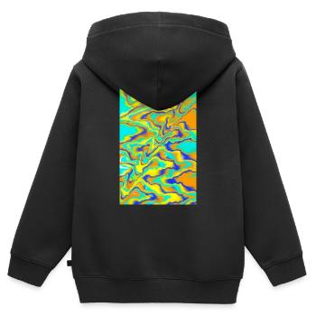 Abstrakt Kunst - Kinder Premium Organic Zip Hoodie - Schwarz - Hinten - AI Model Kid Male (0cm)