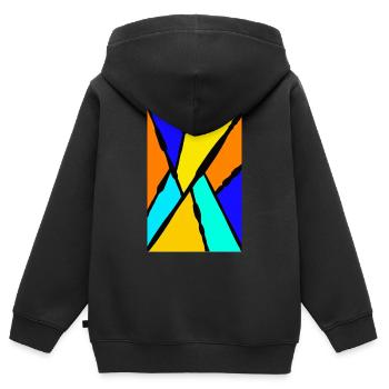 Abstrakte Kunst - Kinder Premium Organic Zip Hoodie - Schwarz - Hinten - AI Model Kid Male (0cm)
