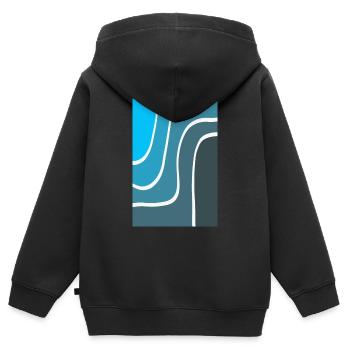 Blue Wave - Kinder Premium Organic Zip Hoodie - Schwarz - Hinten - AI Model Kid Male (0cm)