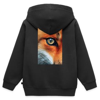 Fuchs Füchse Tier Animal - Kinder Premium Organic Zip Hoodie - Schwarz - Hinten - AI Model Kid Male (0cm)