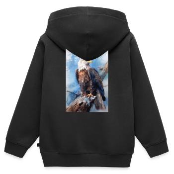 Eagle Animal Eagle Bald Eagle Animal - Kids Premium Organic Zip-up Hoodie - black - Back - AI Model Kid Male (0cm)
