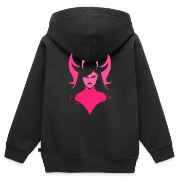 Sweet devil girl - Teufelin - Kinder Premium Organic Zip Hoodie - Schwarz - Hinten - AI Model Kid Male (0cm)