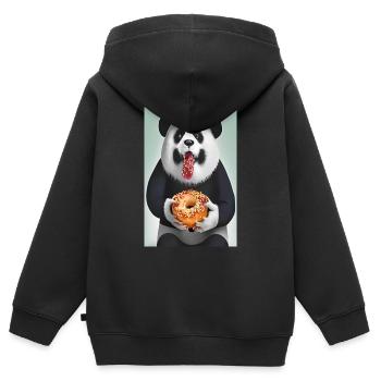 Panda-Donut - Kinder Premium Organic Zip Hoodie - Schwarz - Hinten - AI Model Kid Male (0cm)