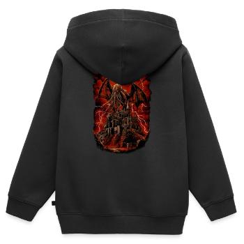 Aufstieg des Cthulhu - Kinder Premium Organic Zip Hoodie - Schwarz - Hinten - AI Model Kid Male (0cm)